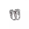 Bague argentée femme en acier inoxydable forme maillons ouverts moderne