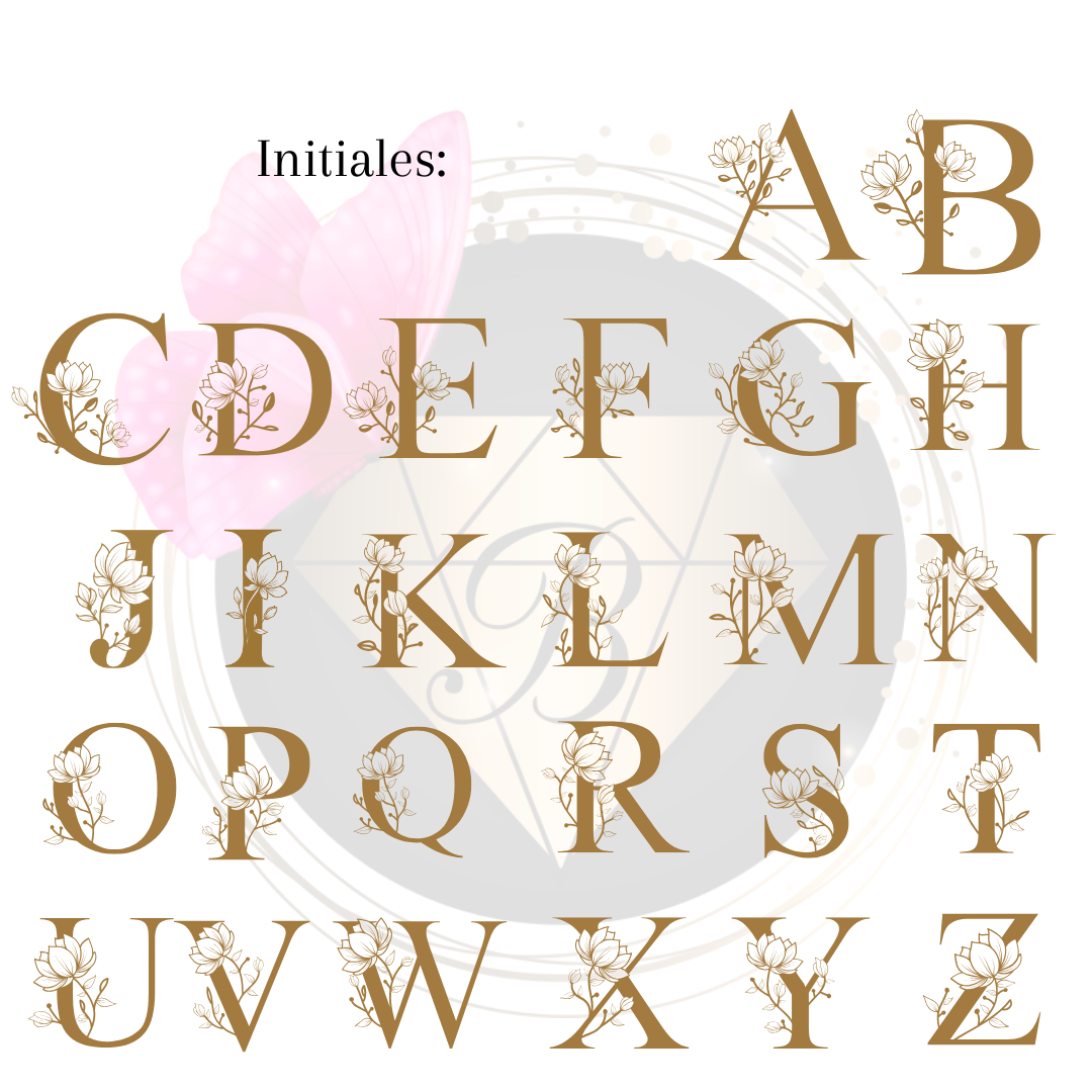abécédaire initiales avec fleurs