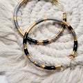 Créoles acier inoxydable doré noir et gris – boucles d’oreilles légères femme