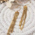 Boucles d’oreilles dorées élégantes avec chaînes pendantes – bijoux légers bohème chic