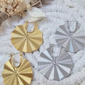 Boucles d’oreilles géométriques dorées et argentées en acier inoxydable tendance
