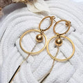 Boucles d’oreilles dorées géométriques tendance minimaliste en acier inoxydable