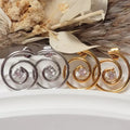 Boucles d’oreilles spirales dorées et argentées en acier inoxydable, style chic