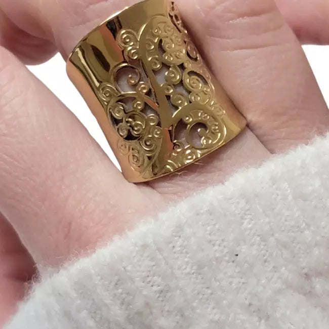 Grande bague femme argentée arbre de vie en acier inoxydable
