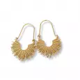 Boucles d’oreilles dorées en acier inoxydable motif soleil stylisé – bijou femme bohème chic