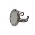 Bague ajustable en acier inoxydable argenté avec pastille ovale effet nacre – bijou minimaliste et intemporel pour femme