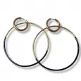Boucles d’oreilles créoles bicolores noir et doré mat – design moderne en acier inoxydable, style minimaliste chic