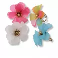 Bagues fantaisie en forme de fleur colorée avec pétales translucides – lot de bagues originales pour femme