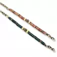 Bracelets perles heishi pour femme, finition dorée – coloris vert malachite et rose pêche, style bohème chic