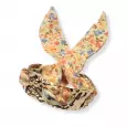 bracelet en acier doré avec ruban fleuri noué façon nœud papillon