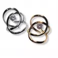 Bagues ajustables entrelacées dorée et argentée avec zircon central – bijou moderne et élégant pour femme en acier inoxydable