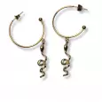 Boucles d’oreilles créoles dorées avec pendentif serpent ondulé – bijou tendance et mystérieux en acier inoxydable