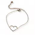 Bracelet doré fin en acier inoxydable avec pendentif cœur ajouré – bijou romantique et minimaliste pour femme