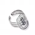 Vue intérieure d’une bague ouverte en acier inoxydable style vintage