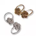 Boucles d’oreilles créoles avec pendentif fleur, finition dorée et argentée – acier inoxydable, look minimaliste et féminin