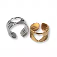 Bagues ajustables dorée et argentée avec découpe cœur – bijou fantaisie romantique en acier inoxydable pour femme