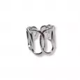 Bague argentée ajustable en acier inoxydable avec maillons larges entrelacés – design ajouré tendance pour femme, style chaîne moderne