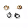 Mini boucles d’oreilles soleil en acier inoxydable doré et argenté – puces graphiques minimalistes pour femme