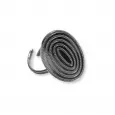 Bague ajustable en acier inoxydable argenté avec grand médaillon ovale gravé en spirale texturée – bijou statement moderne et original pour femme